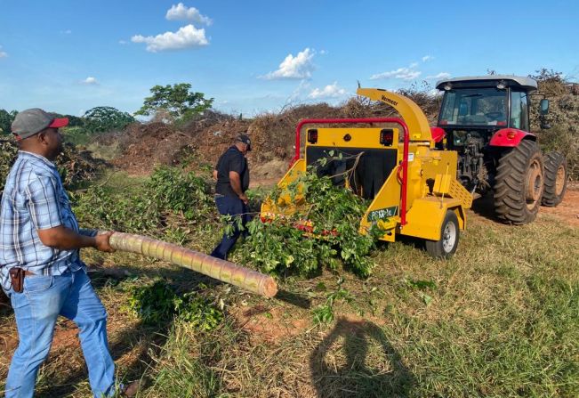 Resíduos de Poda em Sagres são triturados e retornam à natureza na forma de adubo orgânico para agricultores.